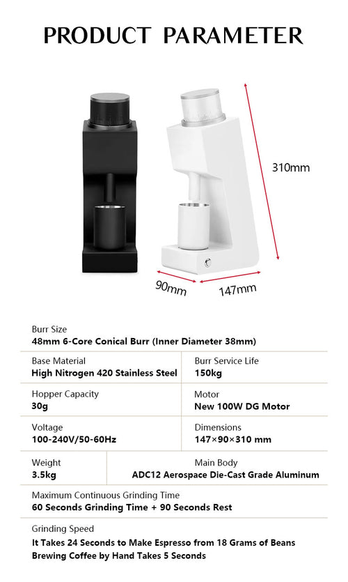 CAFOVO FR-03 48MM Conical Burr Coffee Grinder