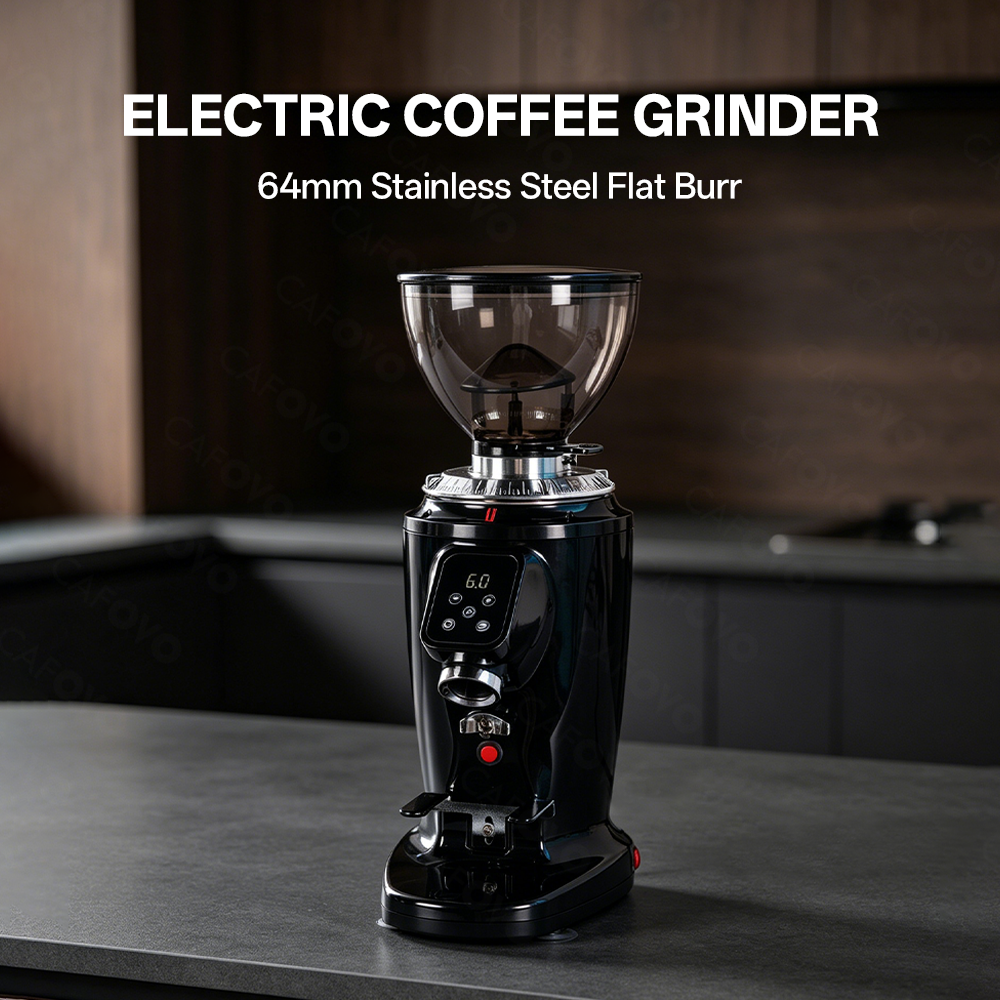 CAFOVO FR-G264F Electric Coffee Grinder With 64mm Stainless Steel Flat Burrs For Espresso American Coffee