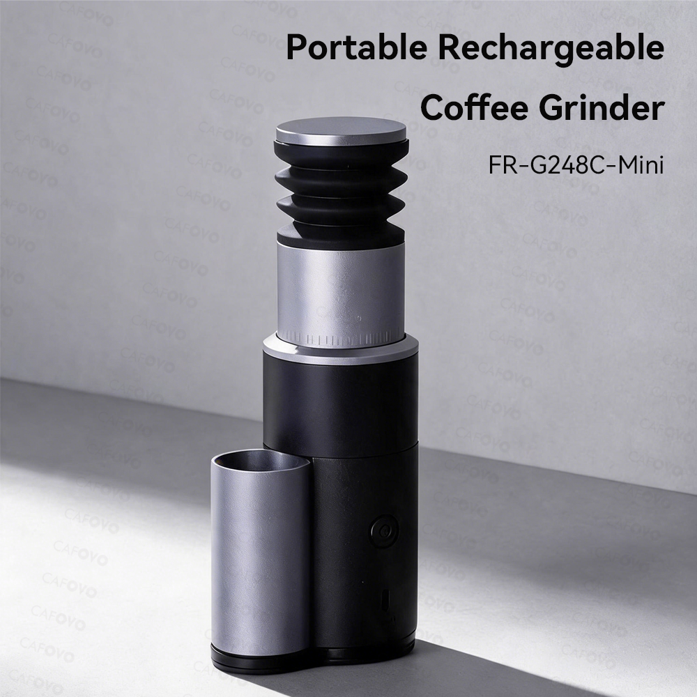 CAFOVO FR-G248C-Mini Electric Coffee Grinder With 38mm 6-Core Conical Burr For Espresso American Coffee