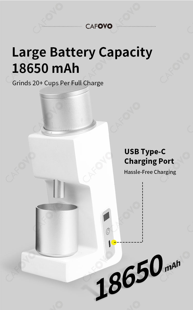 CAFOVO FR-G005mini 38mm Six-Core Conical Burr Electric Single-Dose Coffee Grinder