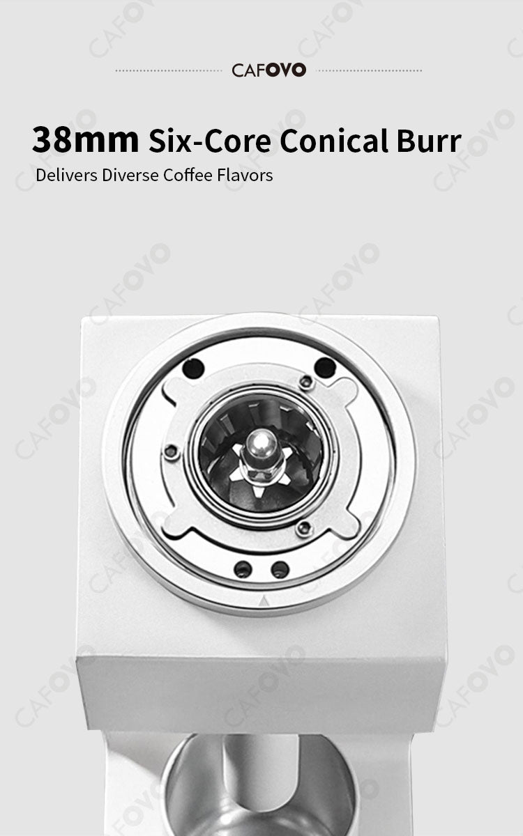 CAFOVO FR-G005mini 38mm Six-Core Conical Burr Electric Single-Dose Coffee Grinder