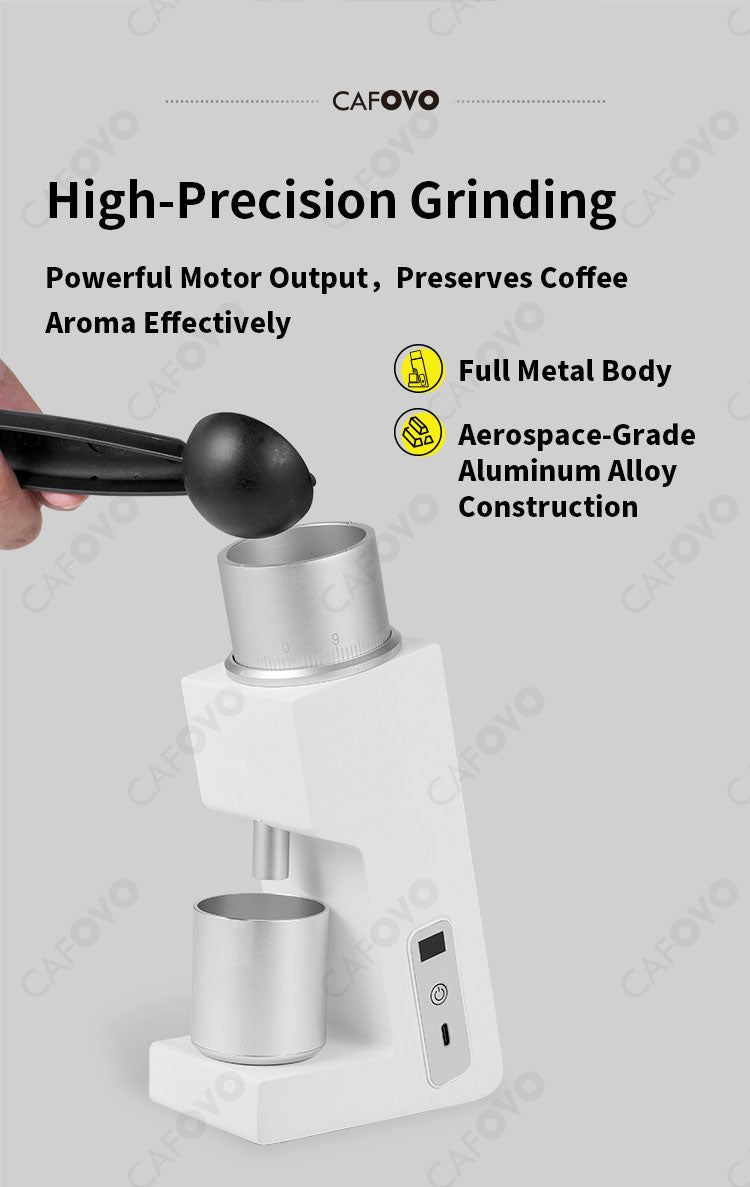 CAFOVO FR-G005mini 38mm Six-Core Conical Burr Electric Single-Dose Coffee Grinder