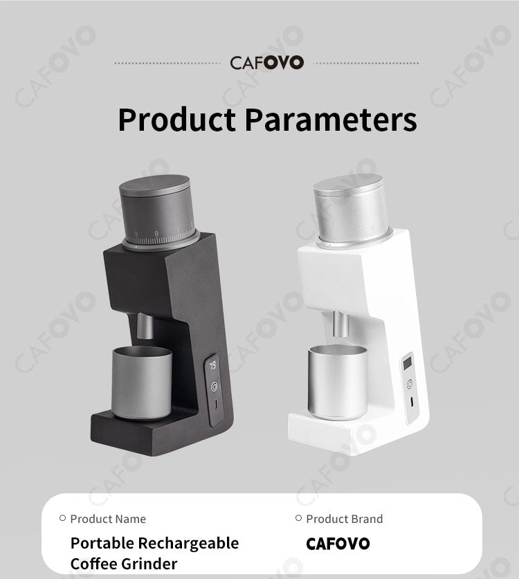CAFOVO FR-G005mini 38mm Six-Core Conical Burr Electric Single-Dose Coffee Grinder