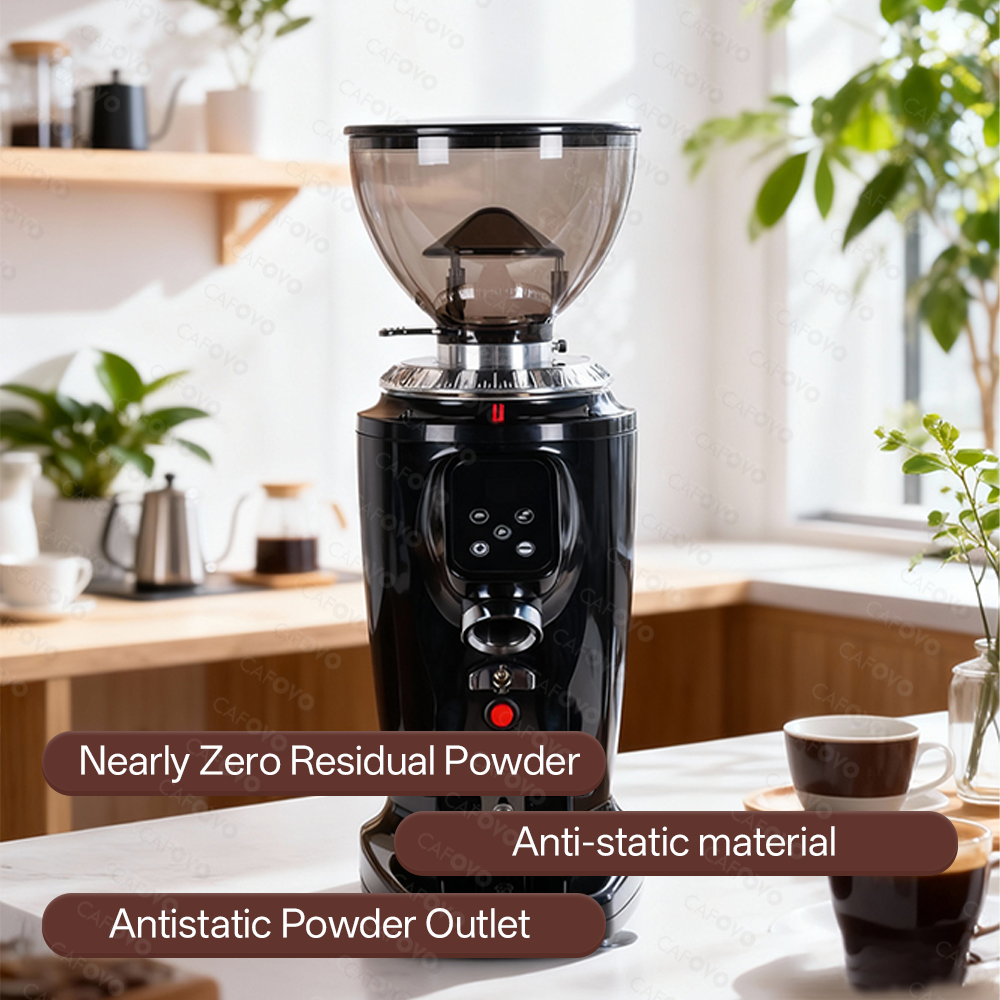 CAFOVO FR-G264F Electric Coffee Grinder With 64mm Stainless Steel Flat Burrs For Espresso American Coffee