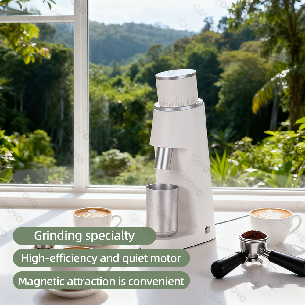 CAFOVO FR-G148C Electric Coffee Grinder With 48mm Conical Burr For Espresso American Coffee