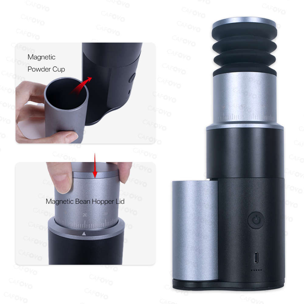 CAFOVO FR-G248C-Mini Electric Coffee Grinder With 38mm 6-Core Conical Burr For Espresso American Coffee