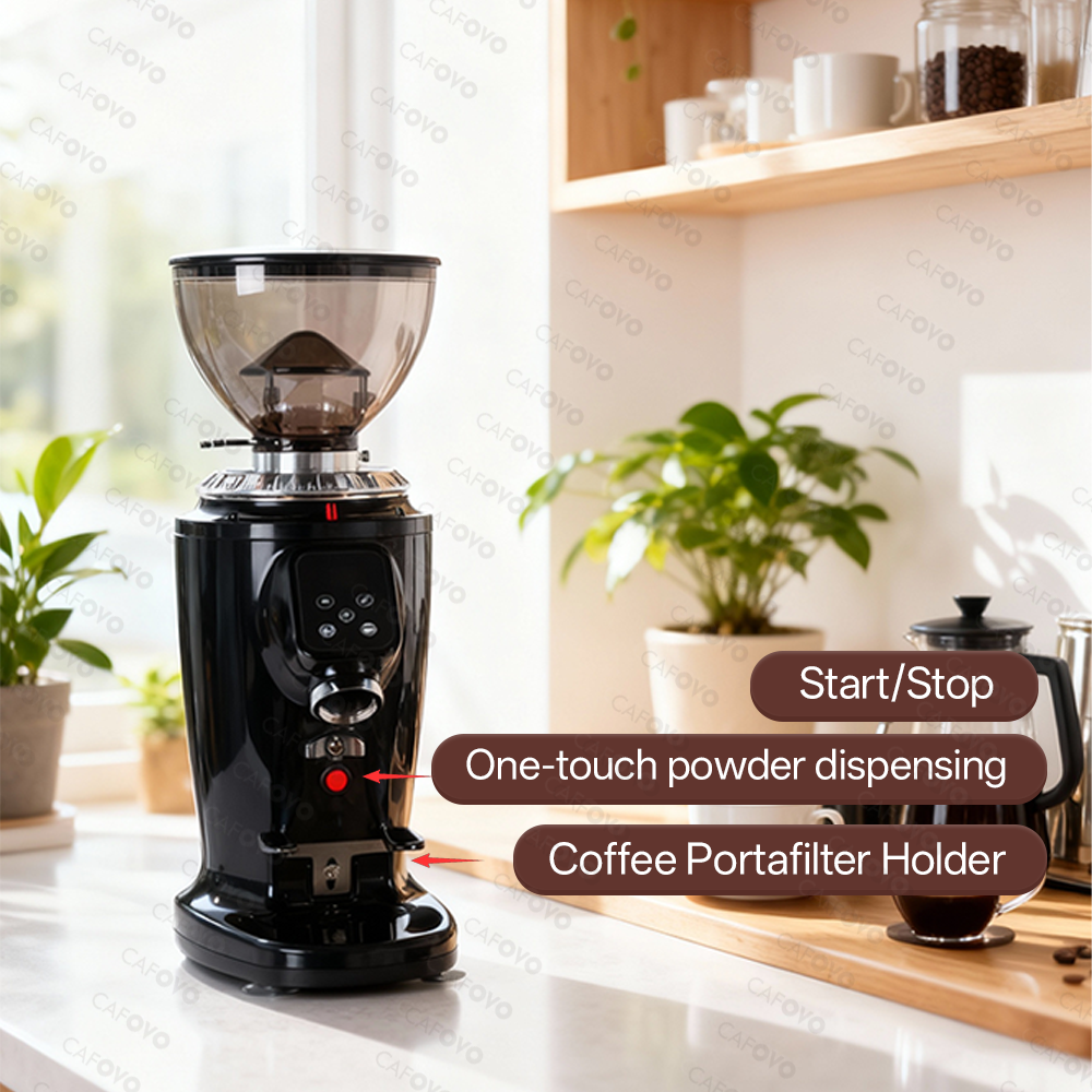CAFOVO FR-G264F Electric Coffee Grinder With 64mm Stainless Steel Flat Burrs For Espresso American Coffee