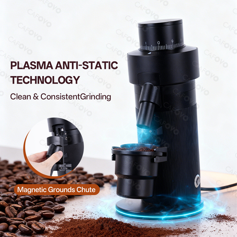 CAFOVO FR-G564FV Electric Coffee Grinder With 64mm Flat Burrs For Espresso American Coffee