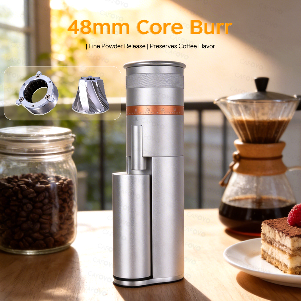 CAFOVO FR-G248C Electric Coffee Grinder With 48mm 7-Core Conical Burr For Espresso American Coffee