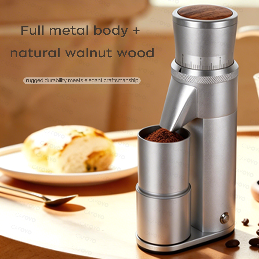 Cafovo FR-G348C Electric Coffee Grinder With 48mm 7-Core Conical Burr For Espresso American Coffee