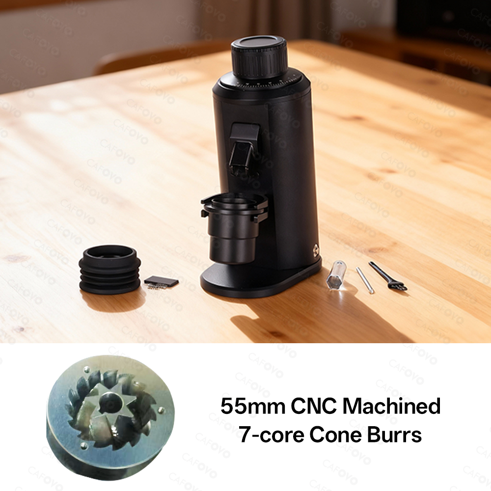 CAFOVO FR-G155CV Electric Coffee Grinder With 55mm 7-Core Stainless Steel Conical Burr For Espresso American Coffee