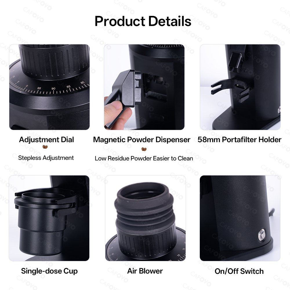 CAFOVO FR-G183C 83mm Conical Burr Electric Single-Dose Coffee Grinder