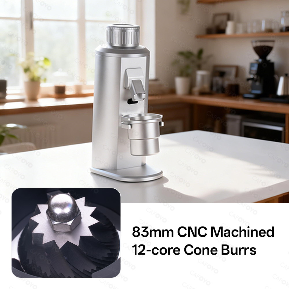 CAFOVO FR-G183C 83mm Conical Burr Electric Single-Dose Coffee Grinder