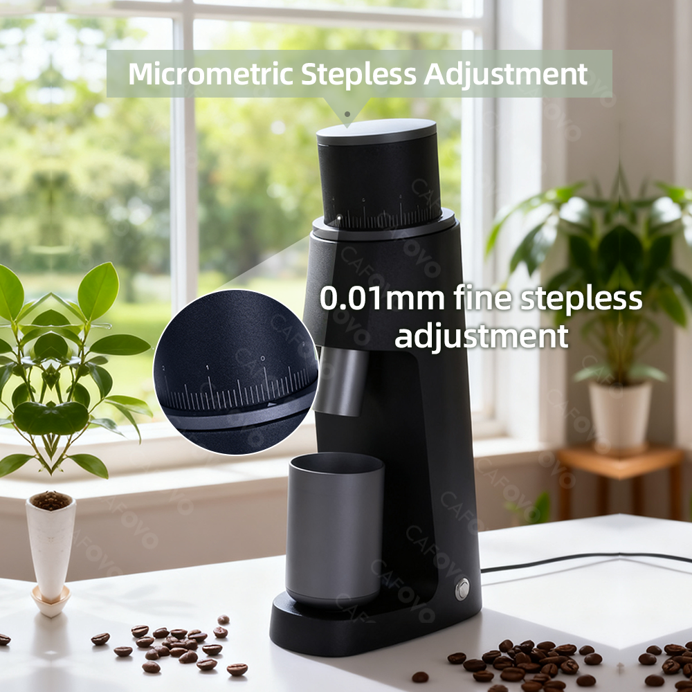 CAFOVO FR-G148C Electric Coffee Grinder With 48mm Conical Burr For Espresso American Coffee
