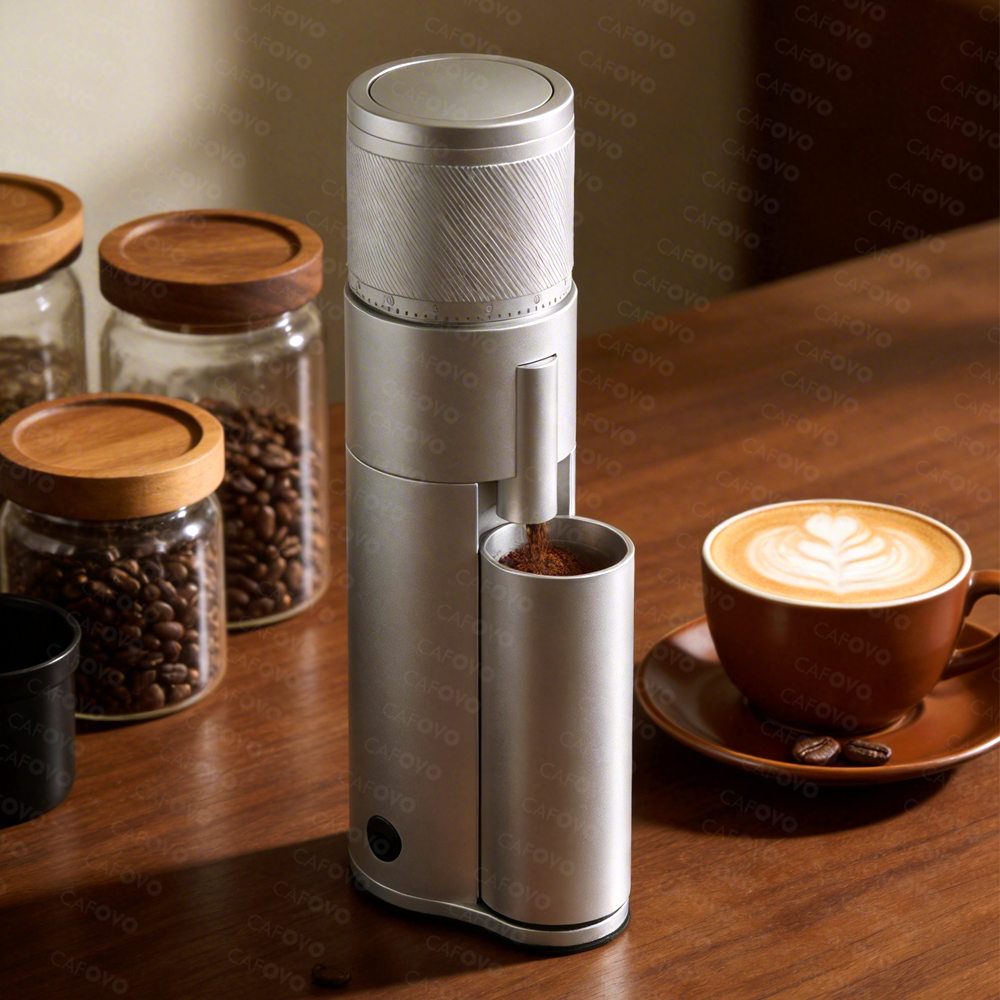 CAFOVO FR-G248C-N Electric Coffee Grinder With 48mm 7-Core Conical Burr For Espresso American Coffee