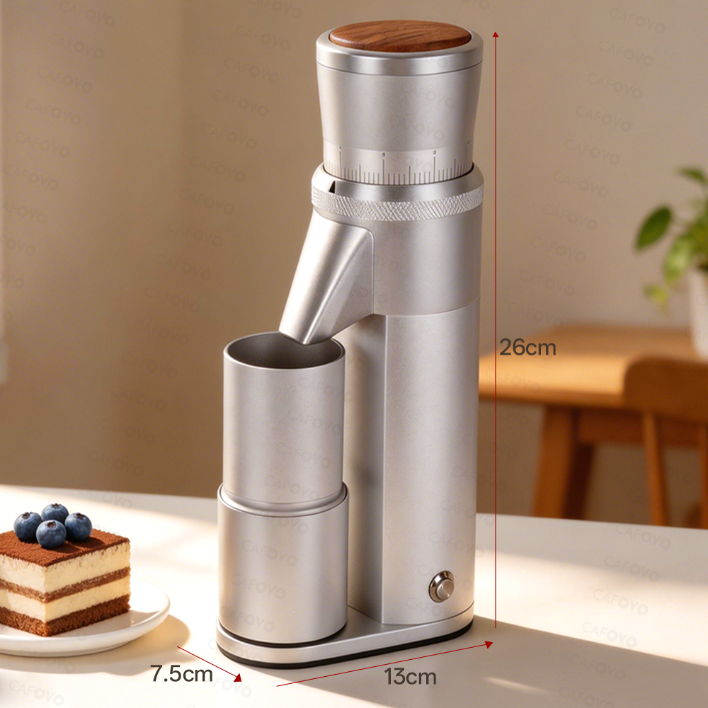 Cafovo FR-G348C Electric Coffee Grinder With 48mm 7-Core Conical Burr For Espresso American Coffee