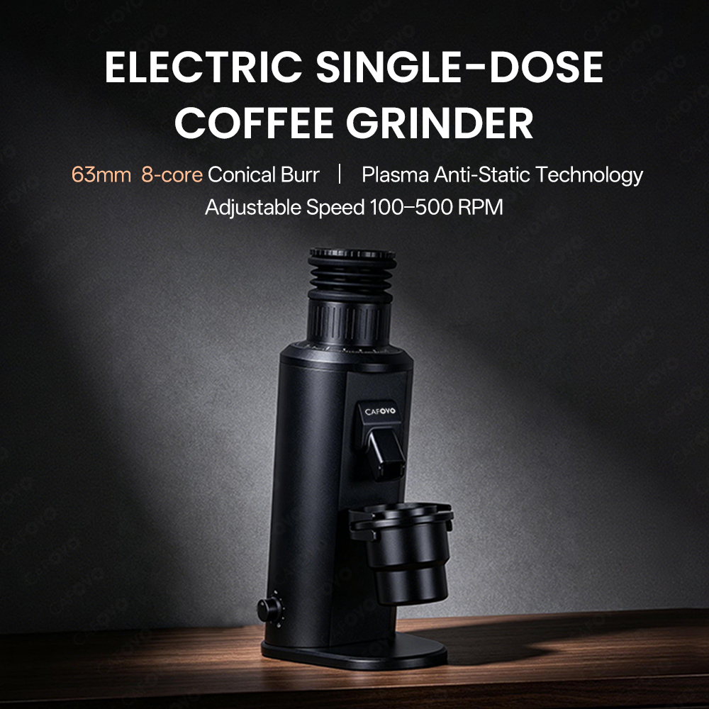 CAFOVO FR-G163CV Adjustable Speed Electric Coffee Grinder With 63mm 8-Core Conical Burr For Espresso American Coffee