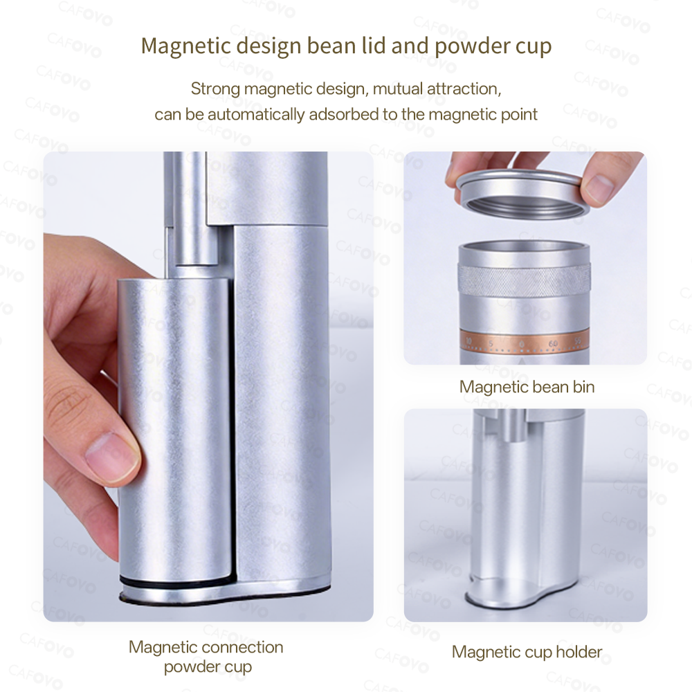 CAFOVO FR-G248C Electric Coffee Grinder With 48mm 7-Core Conical Burr For Espresso American Coffee