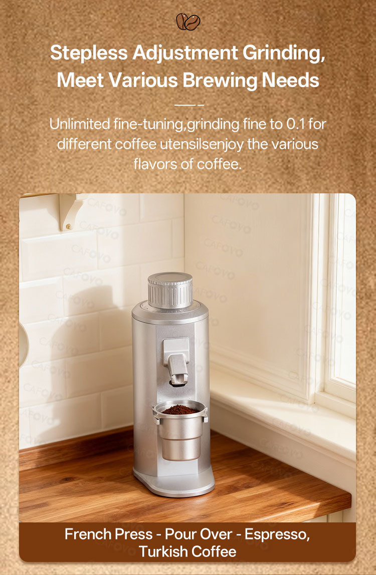 CAFOVO FR-G163C 63mm Conical Burr Coffee Grinder