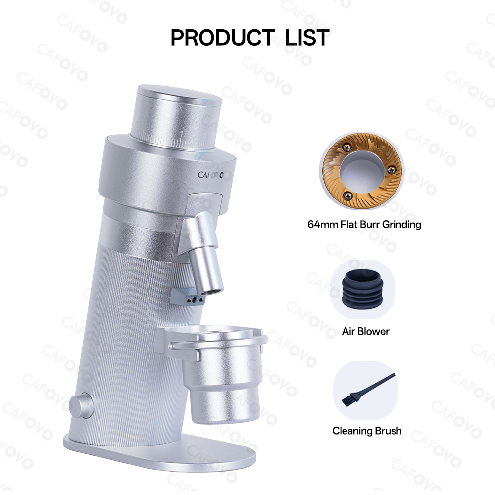 CAFOVO FR-G564FV Electric Coffee Grinder With 64mm Flat Burrs For Espresso American Coffee