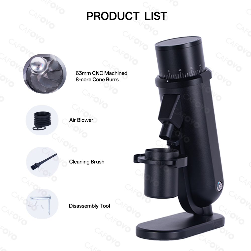 CAFOVO FR-G263C Electric Coffee Grinder With 63mm 8-Core Conical Burr For Espresso American Coffee